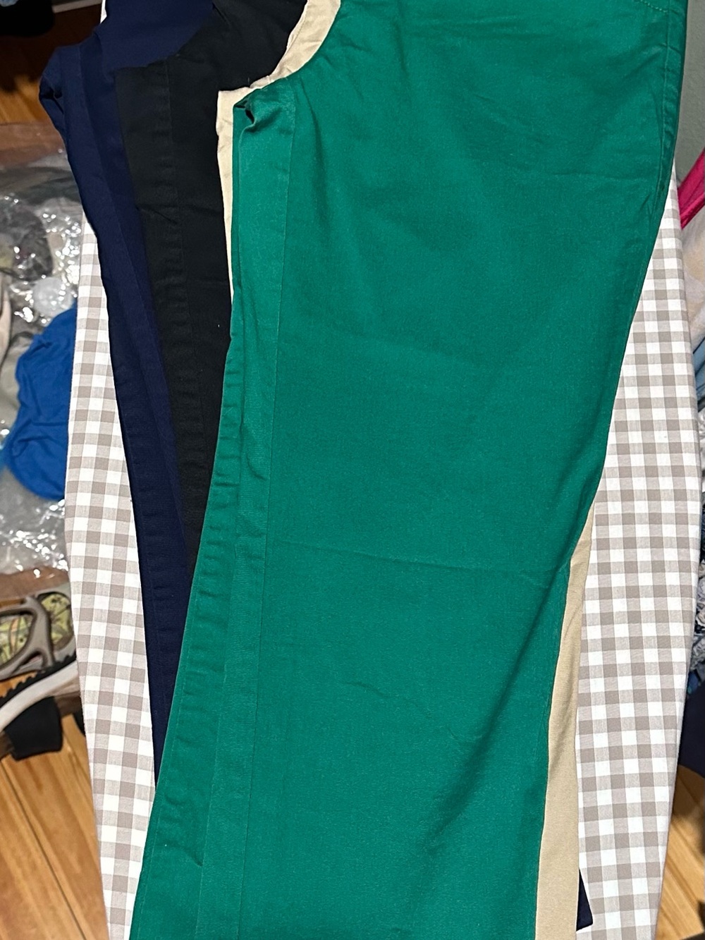 4 pairs of New York and Company Capris -Black,Blue,Tan and Green